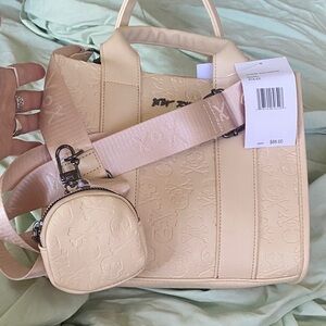 Betsey Johnson Cream Designer Women's Bag with Mini Pouch NWT